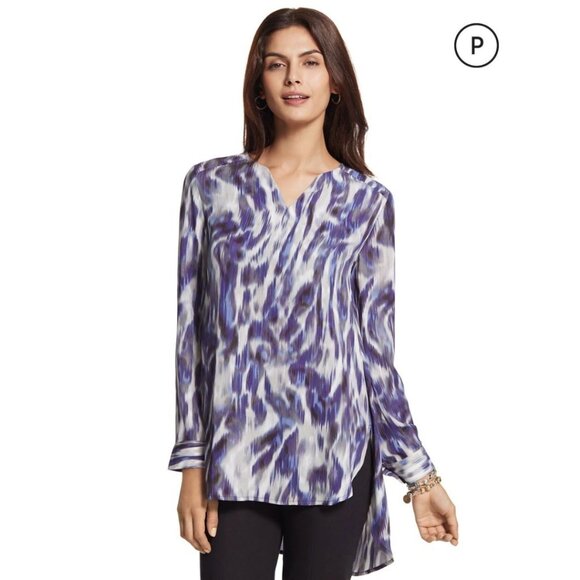 Chico's Divine Amberlynn Ikat Tunic size 8/ Chico's size 1 - Picture 1 of 10